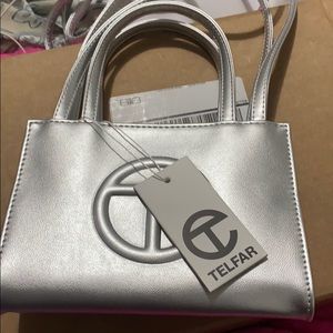 SML SILVER TELFAR BAG. BRAND NEW.